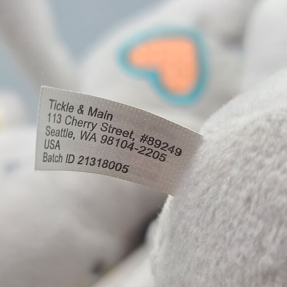 Tickle & Main We Are Twins Gray Elephant Plush Stuffed Baby Toy Rattle - Picture 6 of 9